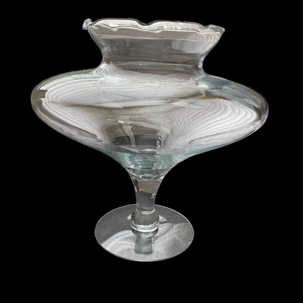 Vintage 1984 Princess House Crystal Violet Vase Bowl #852 Handblown 10
